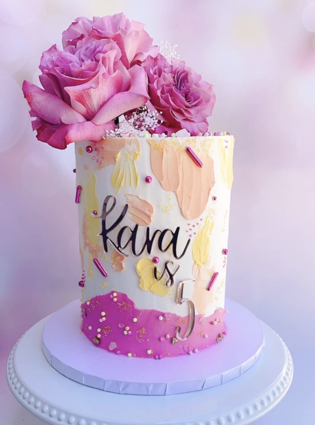 floral birthday cake