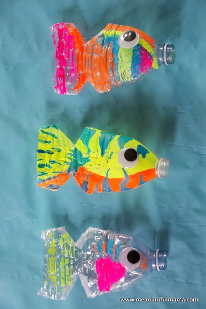 Fish colorful googly bottle crafts for kids