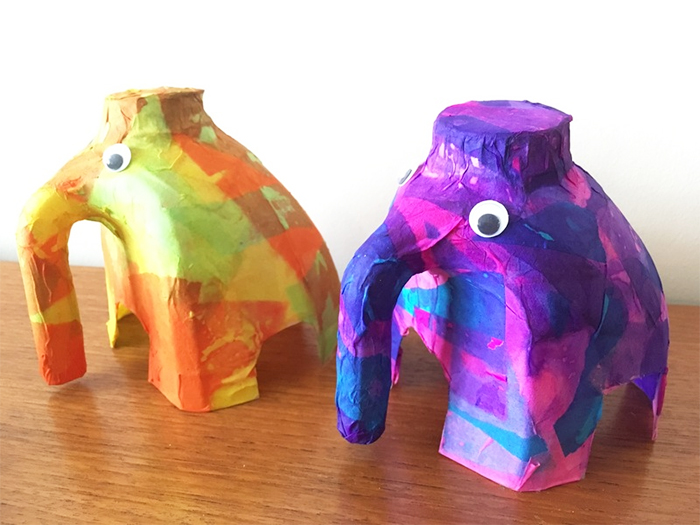 Milk bottle elephant craft bottle crafts for kids