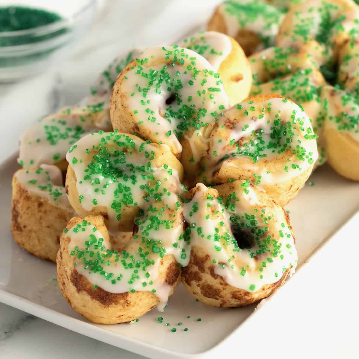 St. Patrick's Day Cinnamon Rolls from The BakerMama