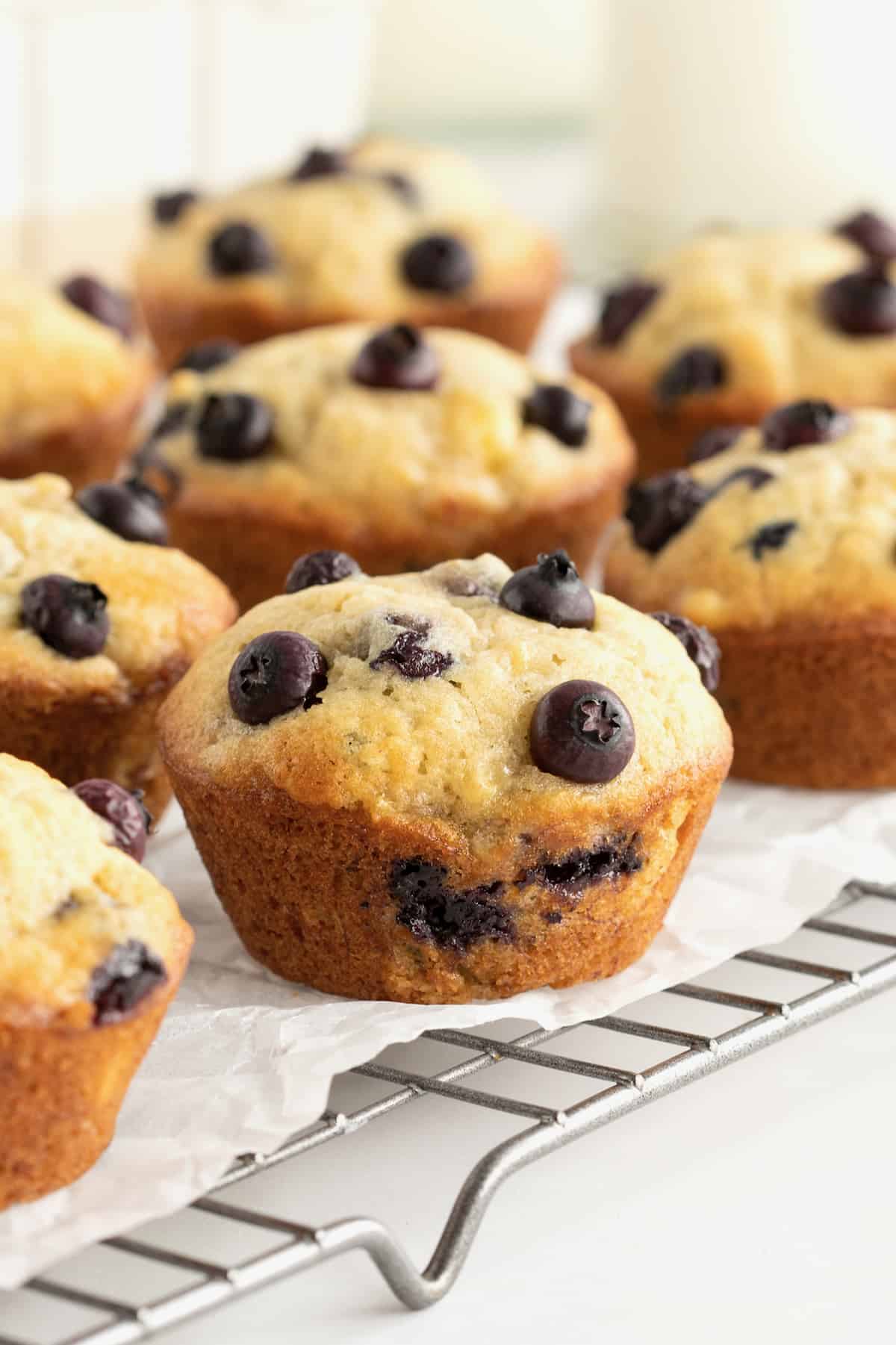 Banana Blueberry Muffins from The BakerMama
