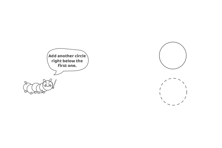 Step 2 - How to Draw Bubble Letter C - Kids Activity Blog - Text add another circle just below the first one.