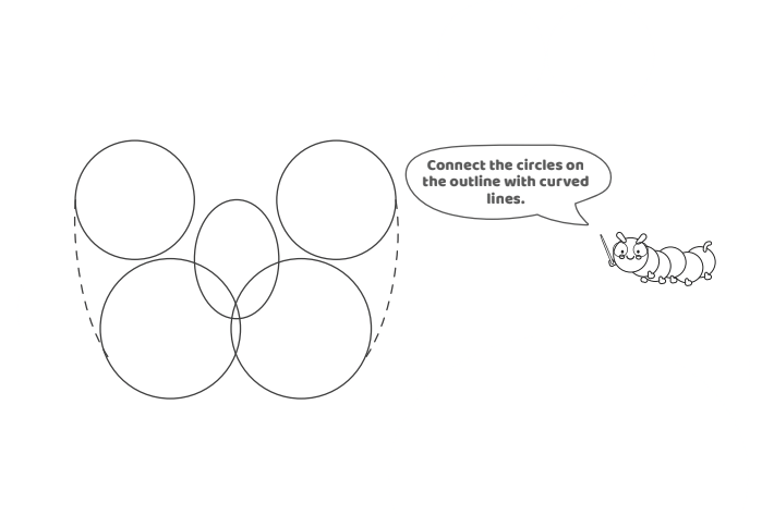 Step 4 - How to Draw Bubble Letter W - Kids Activity Blog - Text: Connect the circles on the outline with curved lines.