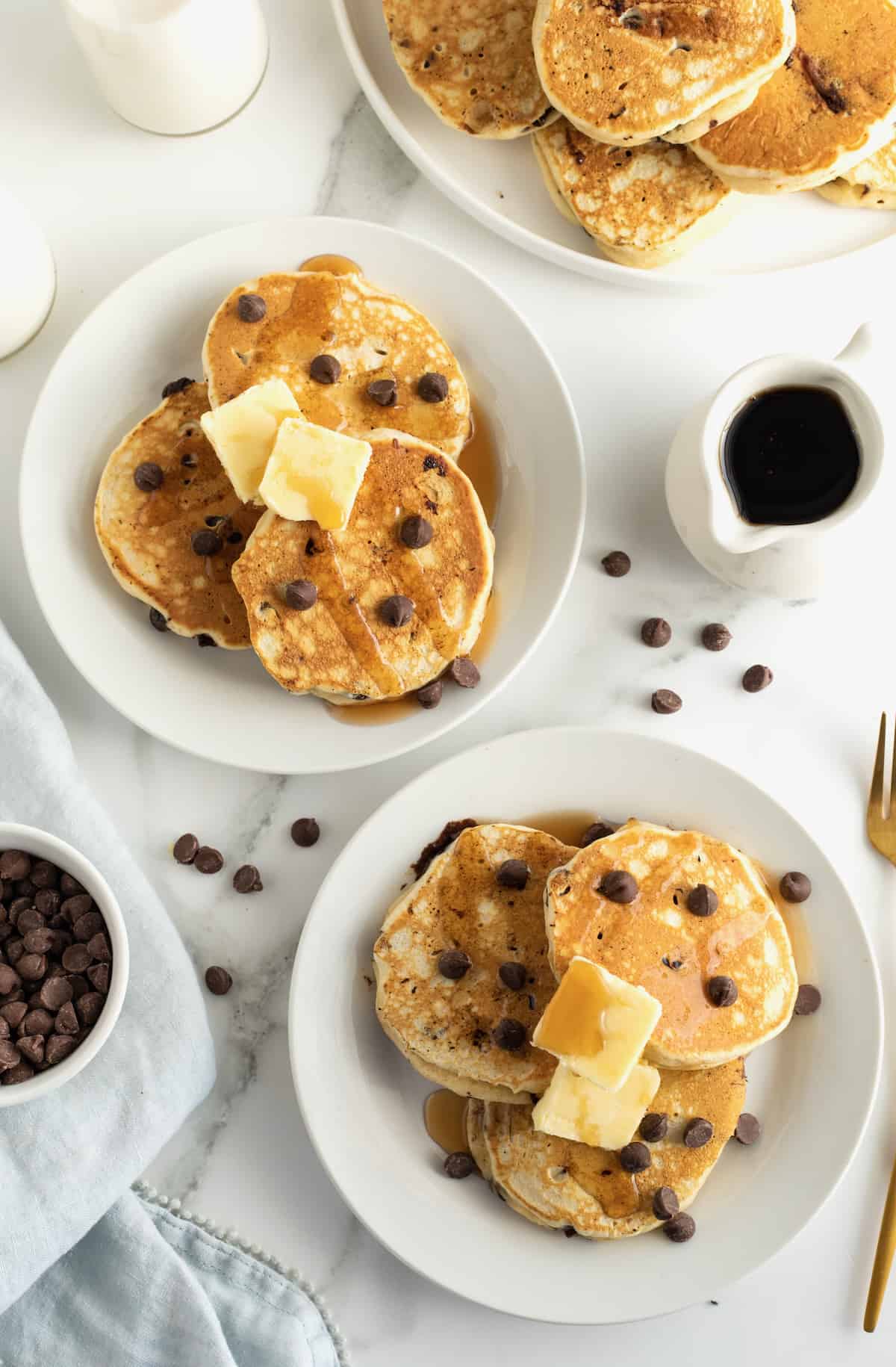 Chocolate Chip Pancakes from The Baker Mama