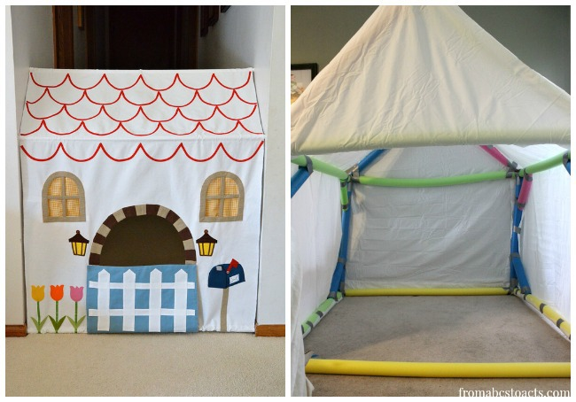 Build indoor forts out of cardboard, fabric, duct tape, and duct tape