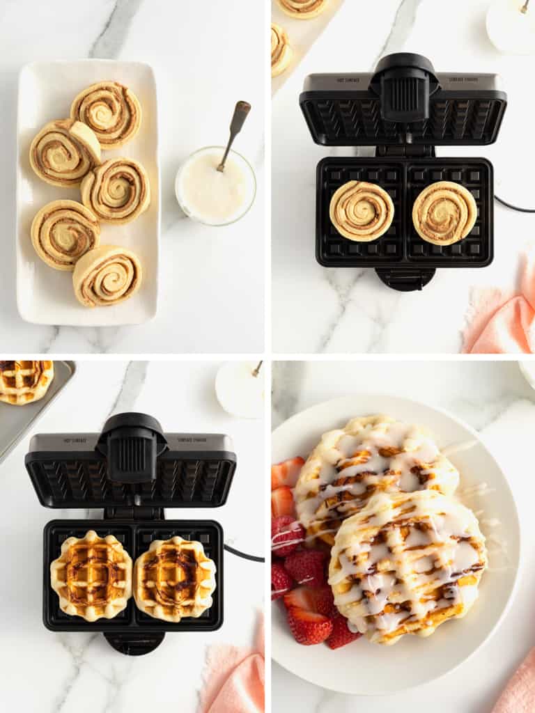 Cinnamon Roll Waffles from The BakerMama
