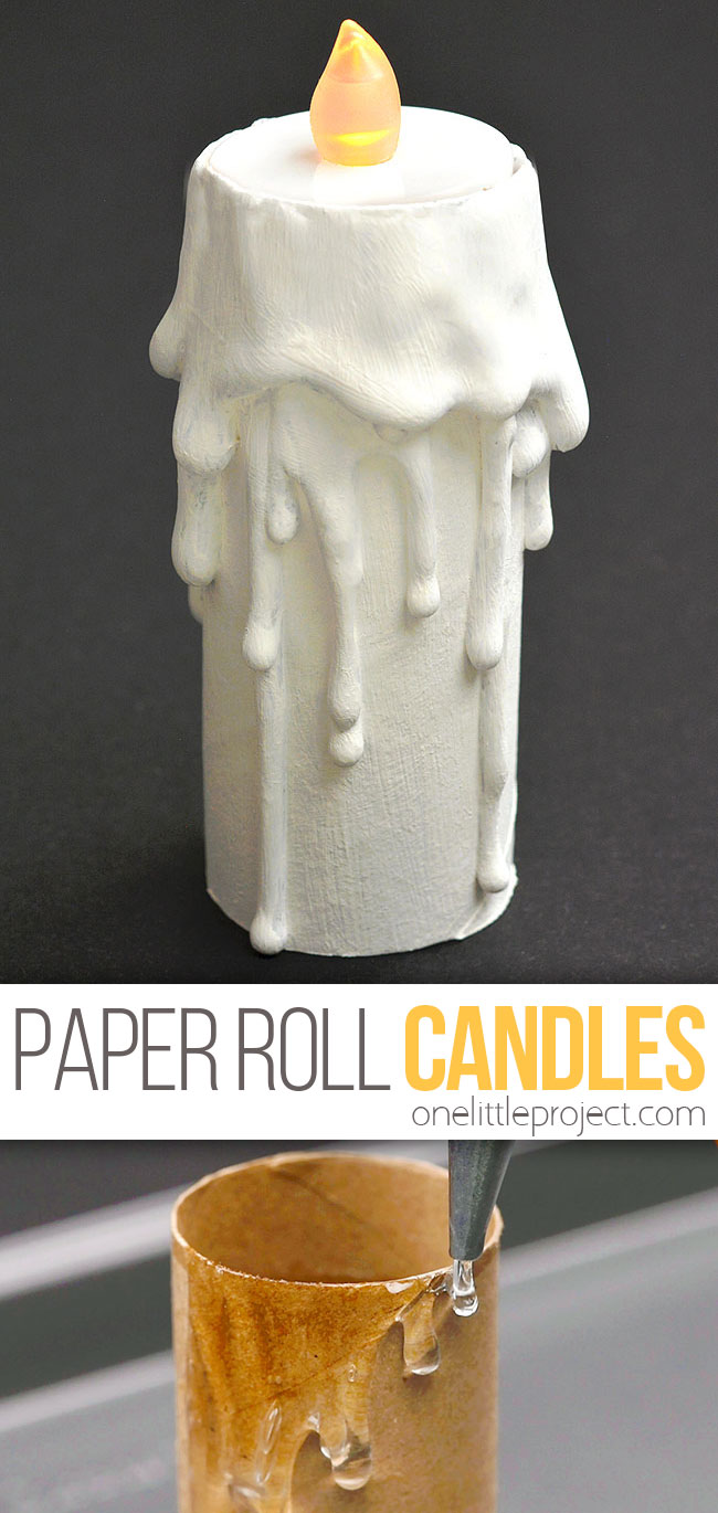 DIY toilet paper roll candle craft