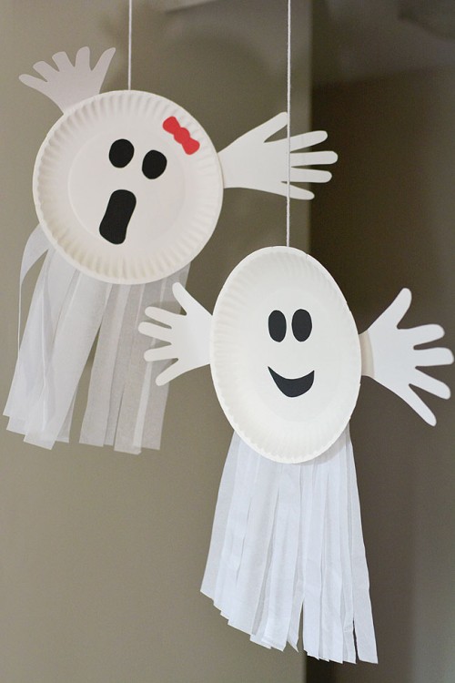 Halloween Craft Ideas - Paper Plate Ghost