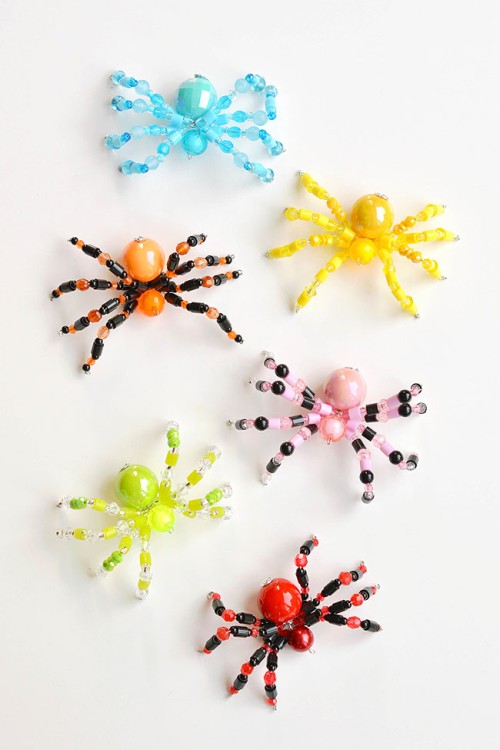 Easy Halloween Crafts - Beaded Spider