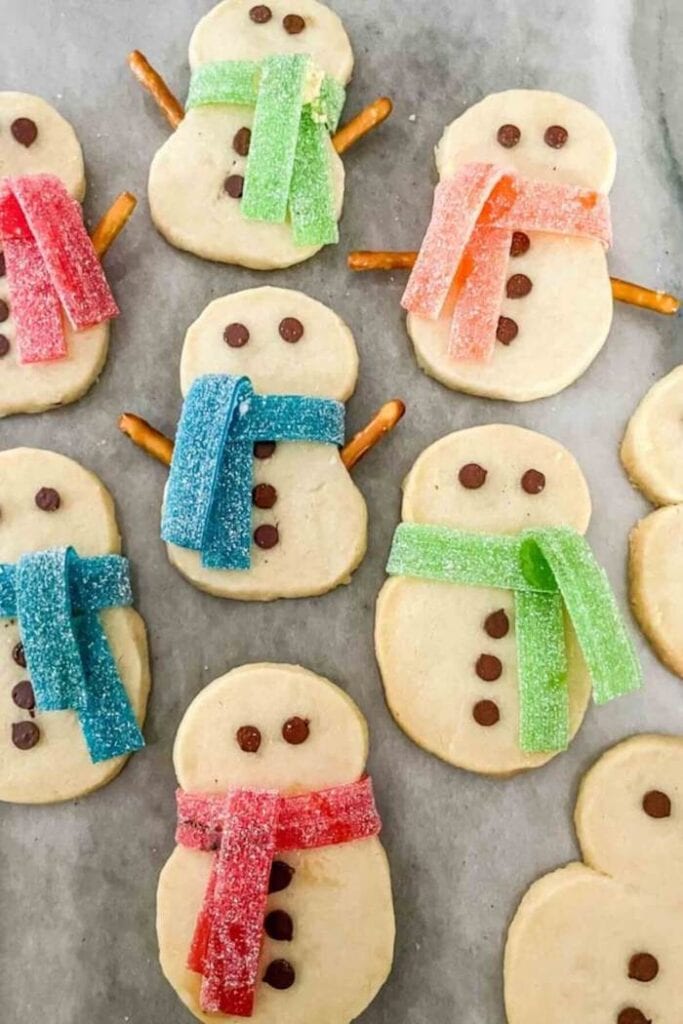 shortbread snowman cookies