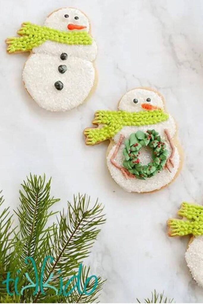 snowman sugar cookies