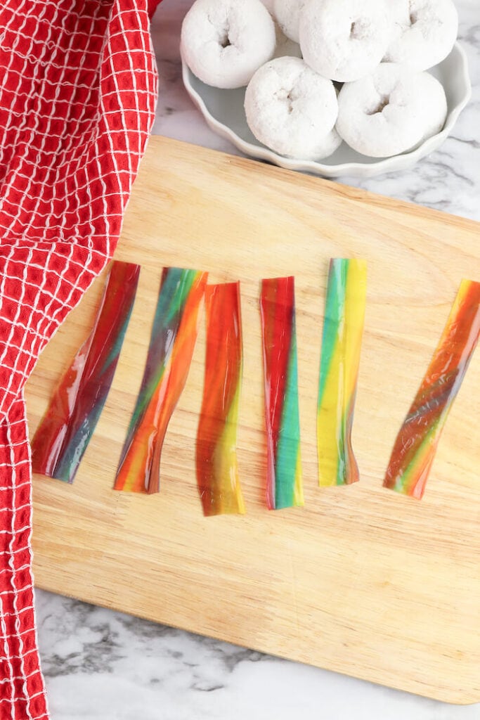 fruit roll ups cut into strips