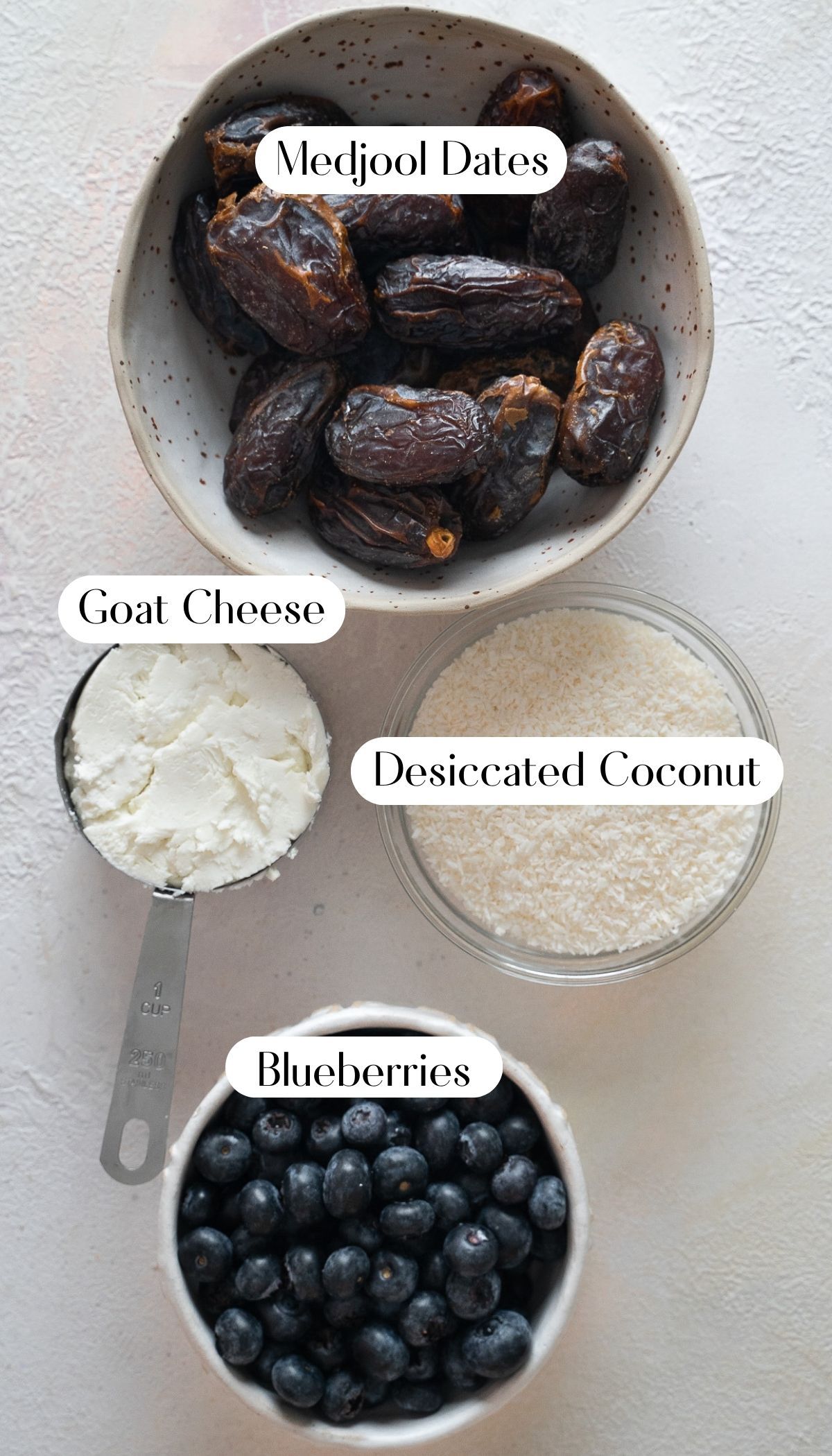 ingredients for Goat Cheese Stuffed Dates