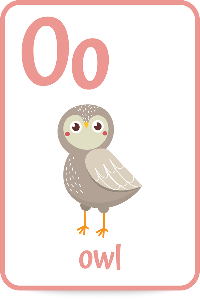 Words starting with the letter O, like owl